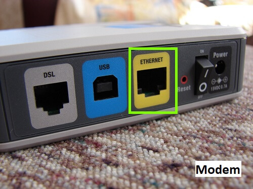connect computer to modem with ethernet cable