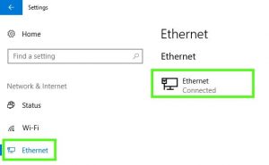 step 3 verify ethernet connection on laptop